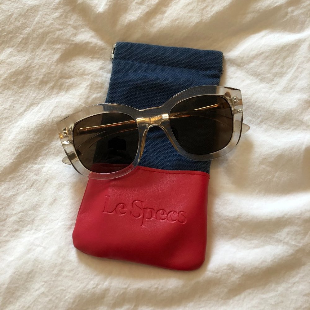 Le Specs Clear Sunglasses with Case